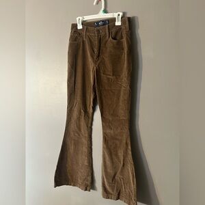 Hollister Tan Corduroy High-Rise Flare Pants
